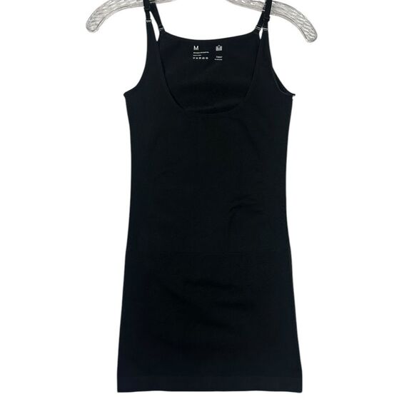 Open Bust Seamless Smoothing Body Shaper Dress Black Adjustable straps Medium - Picture 1 of 5